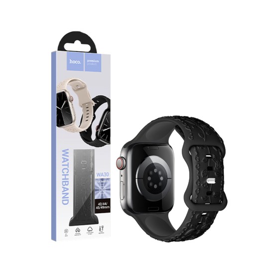 Bracelete de Silicone Hoco WA30 Flexible Series iWatch (42/44/45/49mm) Preto Bracelete de Silicone Hoco WA30 Flexible Series iWatch (42/44/45/49mm) Preto